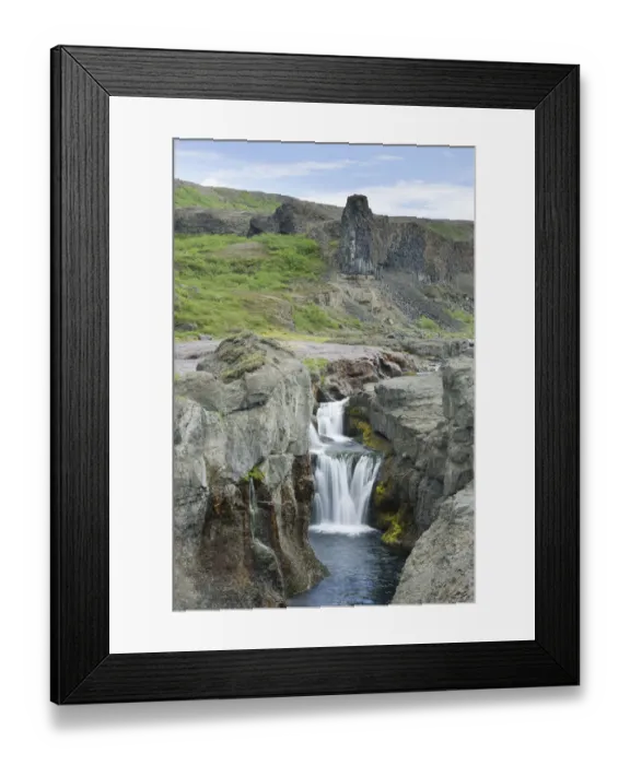 Framed Print : Waterfall of the Joekulsa a Fjoellum river, Holmatungur, Joekulsargljufur National Park, Iceland, Europe