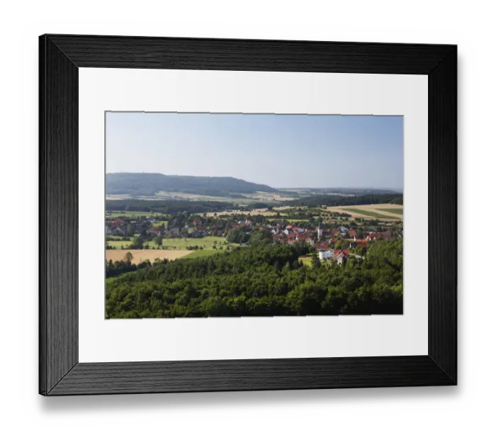 Framed Print : Gunzendorf, view from Senftenberg, municipality of Buttenheim, Little Switzerland, Upper Franconia, Franconia, Bavaria, Germany, Europe Framed Print : Gunzendorf, view from Senftenberg, municipality of Buttenheim, Little Switzerland, Upper Franconia, Franconia, Bavaria, Germany, Europe