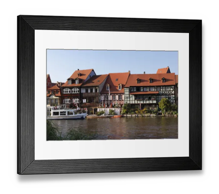 Framed Print : Little Venice, Regnitz, Bamberg, Upper Franconia, Franconia, Bavaria, Germany, Europe, PublicGround