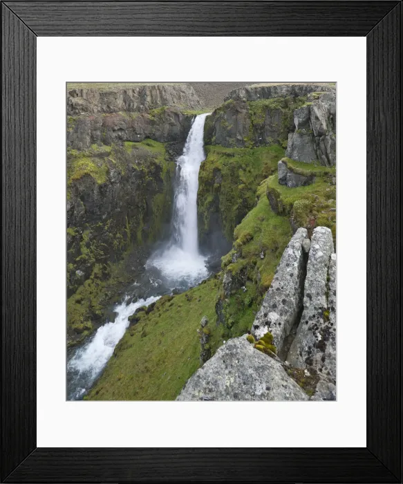 Framed Print : Waterfall, north coast, Iceland, Europe Framed Print : Waterfall, north coast, Iceland, Europe