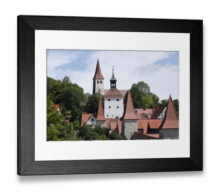 Framed Print : Town walls and the Basilica of St. Martin, Greding, Middle Franconia, Franconia, Bavaria, Germany, Europe Framed Print : Town walls and the Basilica of St. Martin, Greding, Middle Franconia, Franconia, Bavaria, Germany, Europe