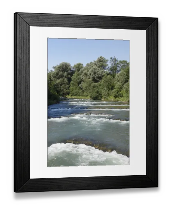 Framed Print : River Mangfall at the Mangfall bend in Grubmuehle, parish of Valley, Mangfalltal, Upper Bavaria, Bavaria, Germany, Europe