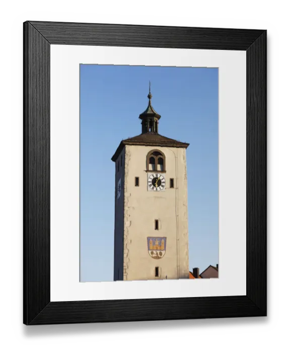 Framed Print : Klettnersturm tower, Tirschenreuth, Upper Palatinate, Bavaria, Germany, Europe, PublicGround