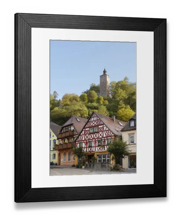 Framed Print : Schlossturm tower and Marktplatz square, Bad Berneck, Fichtelgebirge mountain range, Upper Franconia, Franconia, Bavaria, Germany, Europe, PublicGround Framed Print : Schlossturm tower and Marktplatz square, Bad Berneck, Fichtelgebirge mountain range, Upper Franconia, Franconia, Bavaria, Germany, Europe, PublicGround