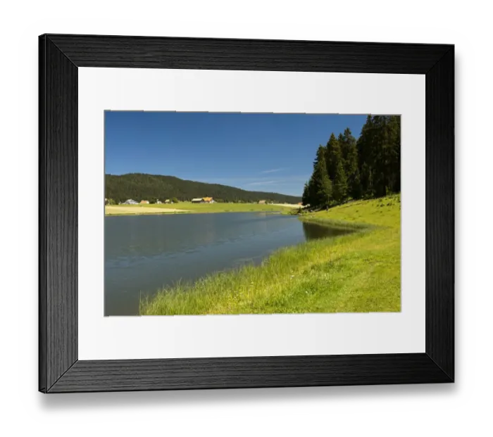 Framed Print : Lake Tailleres, Lac des Tailleres in summer, in the Vallee de la Brevine, La Brevine Valley, Neuchatel Jura, Switzerland, Europe Framed Print : Lake Tailleres, Lac des Tailleres in summer, in the Vallee de la Brevine, La Brevine Valley, Neuchatel Jura, Switzerland, Europe