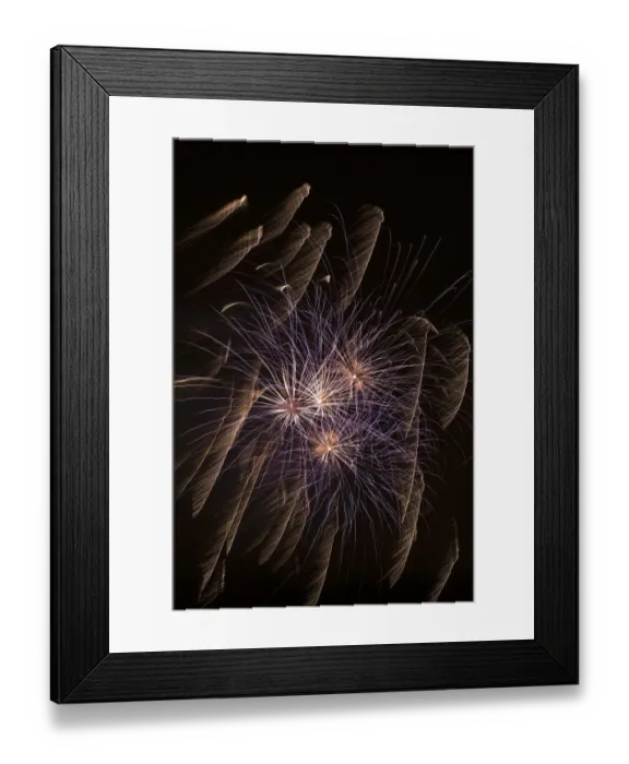 Framed Print : Fireworks in the night sky, Quebec, Canada