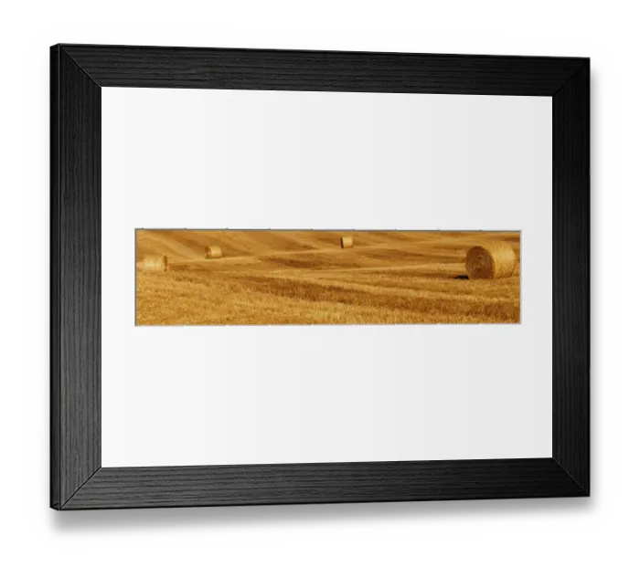 Framed Print : Bales of straw on a harvested field, Tuscany, Italy, Europe
