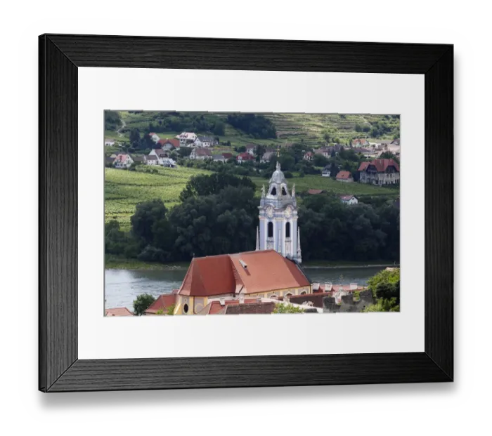 Framed Print : Collegiate Church in Duernstein, in the back Rossatz, Wachau, Waldviertel, Lower Austria, Austria, Europe, PublicGround Framed Print : Collegiate Church in Duernstein, in the back Rossatz, Wachau, Waldviertel, Lower Austria, Austria, Europe, PublicGround