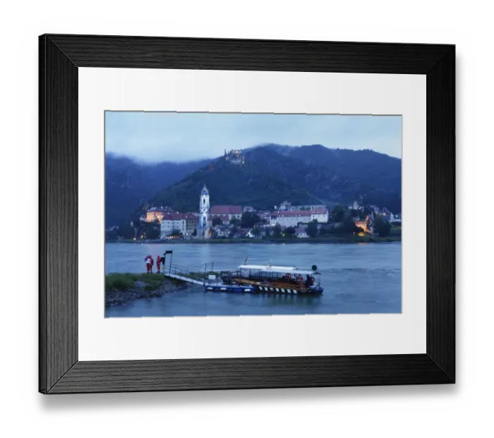 Framed Print : View from Rossatzbach over the Danube river on Duernstein, Wachau, Lower Austria, Austria, Europe Framed Print : View from Rossatzbach over the Danube river on Duernstein, Wachau, Lower Austria, Austria, Europe