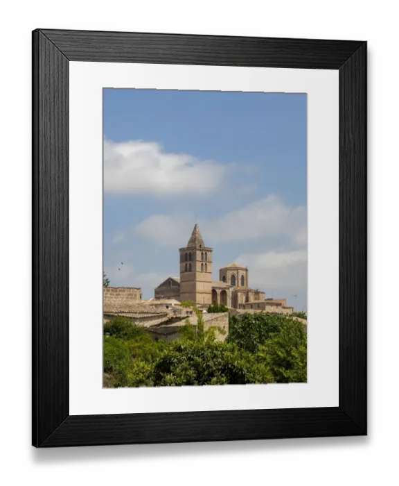 Framed Print : View of the town with the Church Nuestra Senyora de los Angeles, Sineu, Majorca, Balearic Islands, Spain Framed Print : View of the town with the Church Nuestra Senyora de los Angeles, Sineu, Majorca, Balearic Islands, Spain