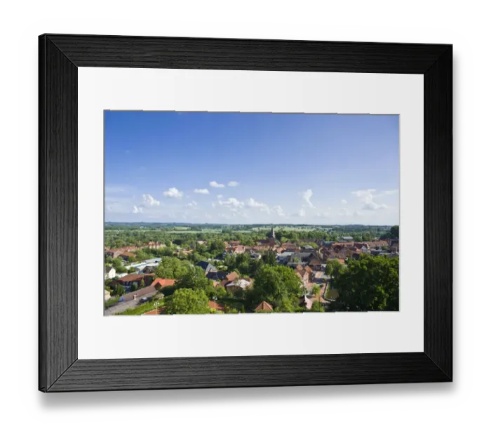 Framed Print : View of Luetjenburg as seen from Bismarckturm tower, Luetjenburg, Baltic Sea, Schleswig-Holstein, Germany, Europe Framed Print : View of Luetjenburg as seen from Bismarckturm tower, Luetjenburg, Baltic Sea, Schleswig-Holstein, Germany, Europe