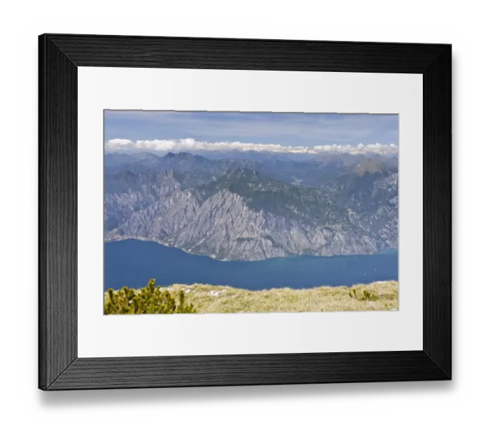 Framed Print : View from Monte Altissimo above Nago over Lake Garda, Trentino, Italy, Europe Framed Print : View from Monte Altissimo above Nago over Lake Garda, Trentino, Italy, Europe