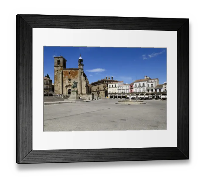 Framed Print : Plaza Mayor, city square with San Martin church, Trujillo, Extremadura, Spain, Europe Framed Print : Plaza Mayor, city square with San Martin church, Trujillo, Extremadura, Spain, Europe
