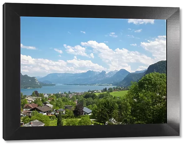Panorama, St. Gilgen, Wolfgangsee lake, Salzkammergut resort region, Austria, Europe, PublicGround