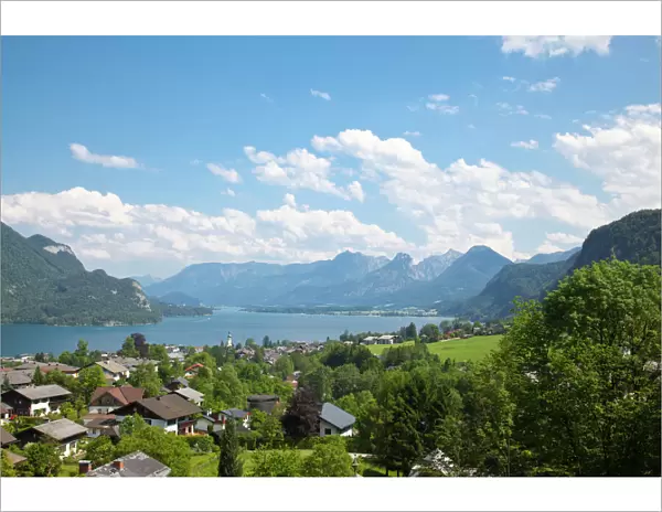 Panorama, St. Gilgen, Wolfgangsee lake, Salzkammergut resort region, Austria, Europe, PublicGround