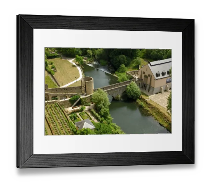 Framed Print : Stierchen-Bruecke bridge across Alzette River, Luxembourg, Europe
