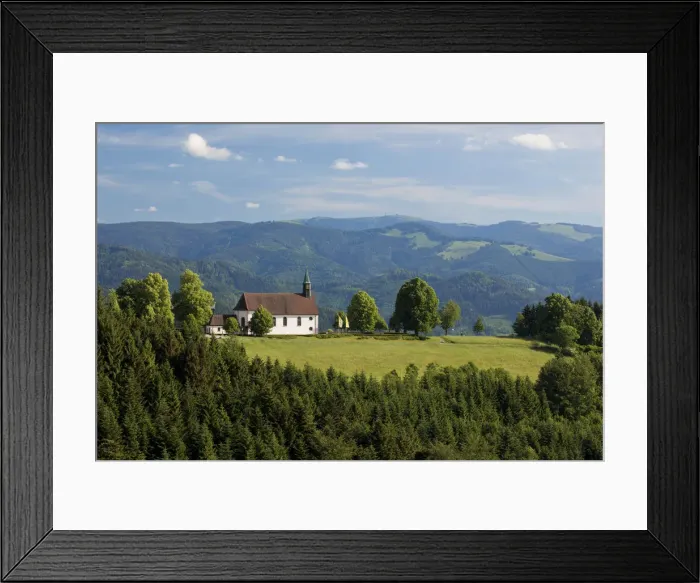 Framed Print : Black forest landscape surrounding Maria Lindenberg chapel in St. Peter, Baden-Wuerttemberg, Germany, Europe Framed Print : Black forest landscape surrounding Maria Lindenberg chapel in St. Peter, Baden-Wuerttemberg, Germany, Europe
