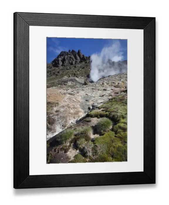 Framed Print : Oelfusdalur and Reykjadulur geothermal area, Hveragerdi, southern Iceland, Iceland, Europe