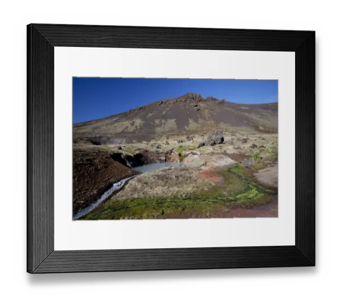 Framed Print : Oelfusdalur and Reykjadulur geothermal area, Hveragerdi, southern Iceland, Iceland, Europe
