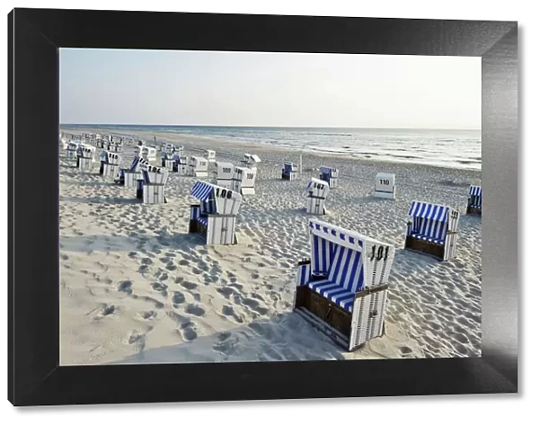 Beach chairs on the beach, List, Sylt, Schleswig-Holstein, Germany, Europe