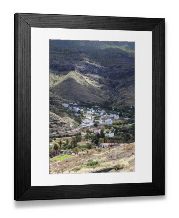 Framed Print : View of the village of El Risco, Gran Canaria, Canary Islands, Spain, Europe, PublicGround