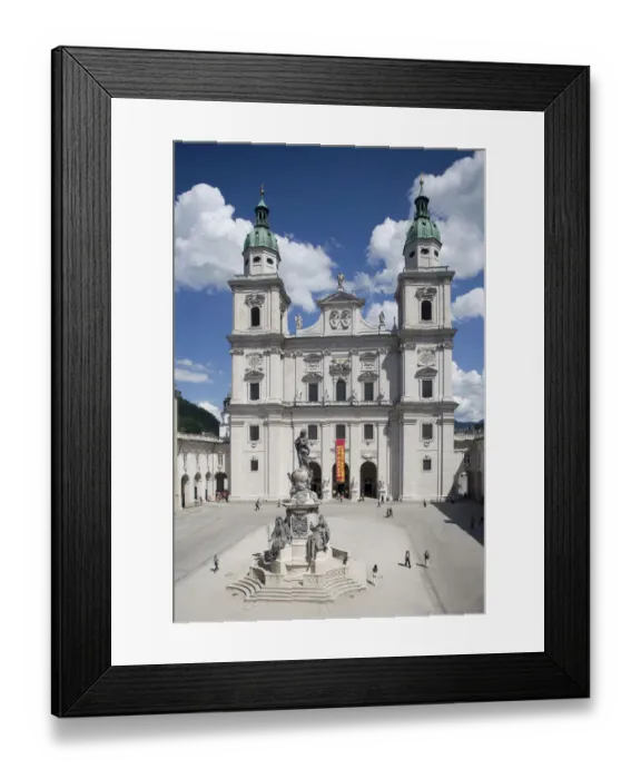Framed Print : Salzburg Cathedral on Cathedral Square with St. Marys Column, Salzburg, Austria