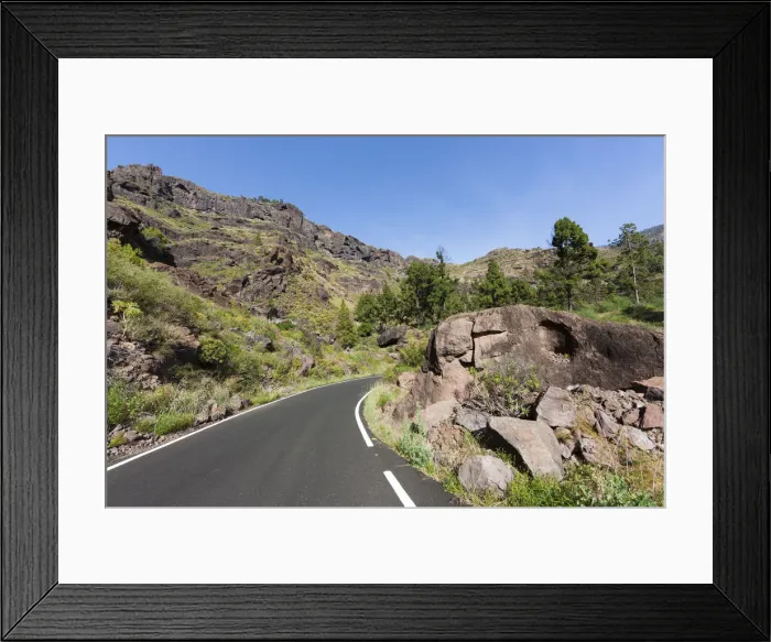 Framed Print : Mountain chain and a country road, El Pie de la Cuesta, Roque Bentaiga, Gran Canaria, Canary Islands, Spain, Europe, PublicGround Framed Print : Mountain chain and a country road, El Pie de la Cuesta, Roque Bentaiga, Gran Canaria, Canary Islands, Spain, Europe, PublicGround
