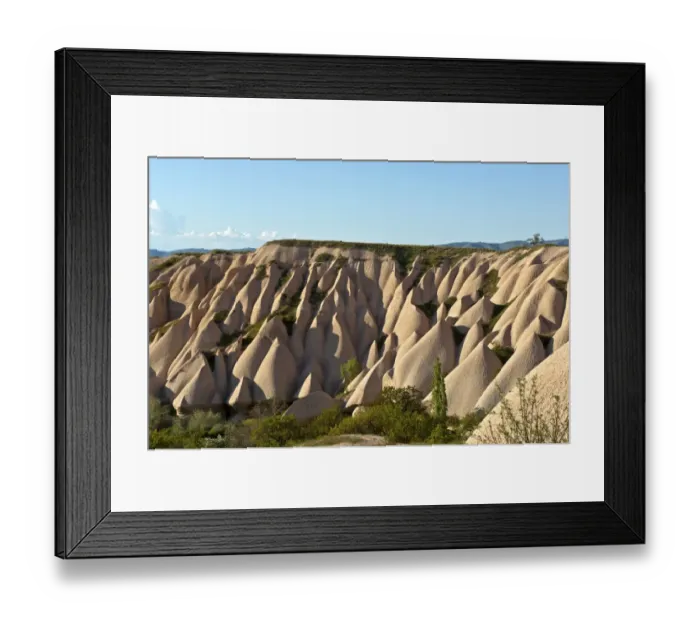 Framed Print : Tufa formations formed by erosion, Goreme National Park, Uchisar, Cappadocia, Nevsehir Province, Central Anatolia Region, Turkey