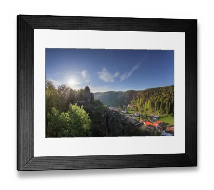 Framed Print : Wolfsberg, municipality of Obertrubach, Trubachtal valley, as seen from Wolfsberg castle ruin, Little Switzerland, Upper Franconia, Franconia, Bavaria, Germany, Europe Framed Print : Wolfsberg, municipality of Obertrubach, Trubachtal valley, as seen from Wolfsberg castle ruin, Little Switzerland, Upper Franconia, Franconia, Bavaria, Germany, Europe
