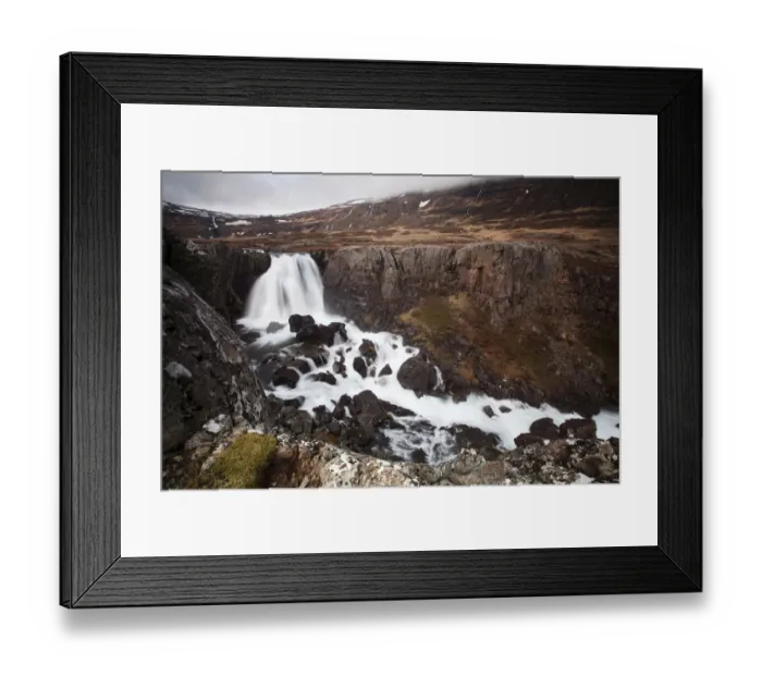 Framed Print : Waterfall in Vesturdalur, Seydisfjoerdur, Iceland, Europe Framed Print : Waterfall in Vesturdalur, Seydisfjoerdur, Iceland, Europe