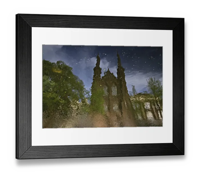 Framed Print : Reflection of buildings in a canal in Amsterdam, Holland, Netherlands, Europe Framed Print : Reflection of buildings in a canal in Amsterdam, Holland, Netherlands, Europe