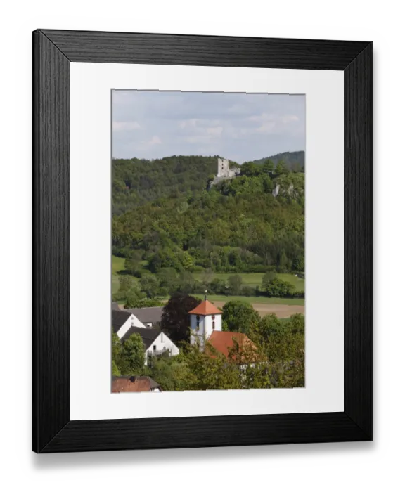 Framed Print : Streitberg with Neideck ruins at back, market town of Wiesenttal, Franconian Switzerland, Upper Franconia, Franconia, Bavaria, Germany, Europe Framed Print : Streitberg with Neideck ruins at back, market town of Wiesenttal, Franconian Switzerland, Upper Franconia, Franconia, Bavaria, Germany, Europe