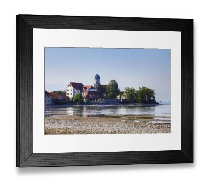 Framed Print : Wasserburg on Lake Constance, view from Malerwinkel, painters viewpoint, Swabia, Bavaria, Germany, Europe, PublicGround