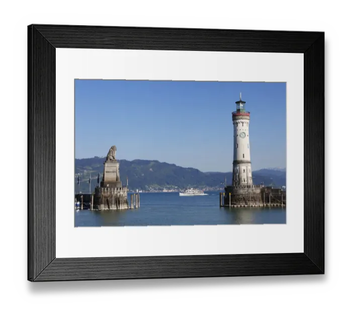 Framed Print : Harbour with lighthouse and Bavarian lion, Lindau on Lake Constance, Swabia, Bavaria, Germany, Europe, PublicGround Framed Print : Harbour with lighthouse and Bavarian lion, Lindau on Lake Constance, Swabia, Bavaria, Germany, Europe, PublicGround