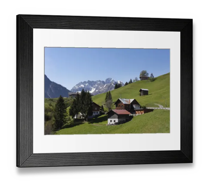 Framed Print : View from Hirschegg on Mt. Grosser Widderstein, Kleinwalsertal valley, Vorarlberg, Austria, Europe
