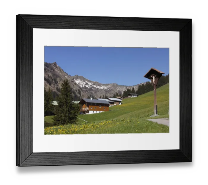 Framed Print : Baad with Mt. Hochstarzel, Kleinwalsertal valley, Vorarlberg, Austria, Europe Framed Print : Baad with Mt. Hochstarzel, Kleinwalsertal valley, Vorarlberg, Austria, Europe