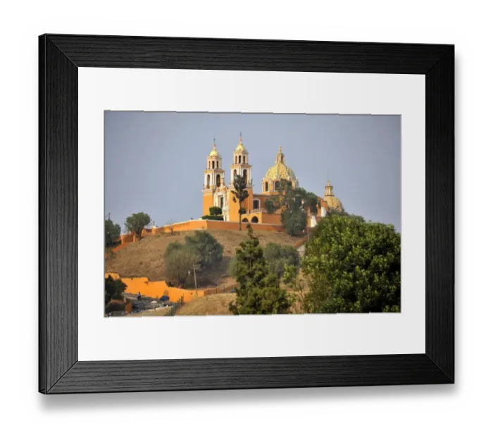 Framed Print : Church of Iglesia Nuestra Senora de los Remedios on the ruins of the pre-Hispanic Pyramid of Cholula, San Pedro Cholula, Puebla, Mexico, Latin America, North America
