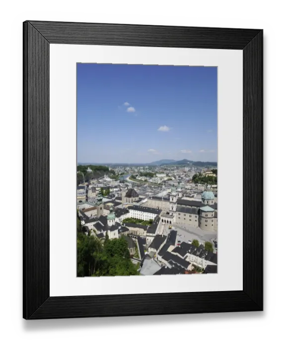 Framed Print : View of the historic district of Salzburg, Kapitelplatz square and Salzburg Cathedral in the front, Austria, Europe Framed Print : View of the historic district of Salzburg, Kapitelplatz square and Salzburg Cathedral in the front, Austria, Europe