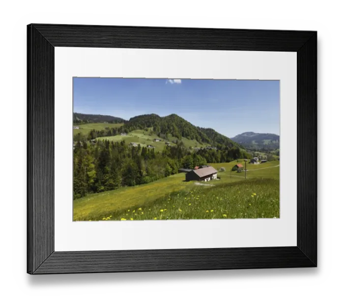 Framed Print : Hittisau village with Gfaell, Bregenzerwald region, Vorarlberg, Austria, Europe Framed Print : Hittisau village with Gfaell, Bregenzerwald region, Vorarlberg, Austria, Europe