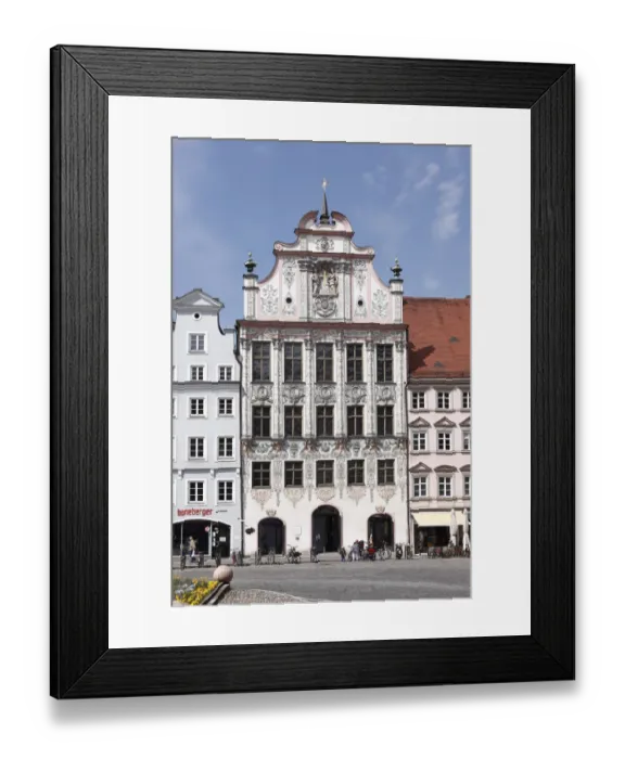 Framed Print : Rococo facade by Dominic Zimmermann, Old Town Hall, Landsberg am Lech, Upper Bavaria, Bavaria, Germany, Europe Framed Print : Rococo facade by Dominic Zimmermann, Old Town Hall, Landsberg am Lech, Upper Bavaria, Bavaria, Germany, Europe