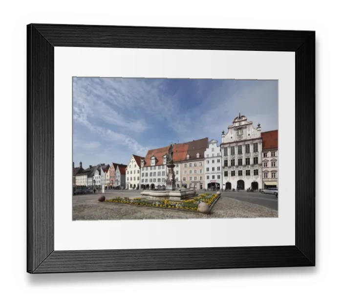Framed Print : Marie Fountain, Town Hall, Main Square, Landsberg am Lech, Upper Bavaria, Bavaria, Germany, Europe Framed Print : Marie Fountain, Town Hall, Main Square, Landsberg am Lech, Upper Bavaria, Bavaria, Germany, Europe