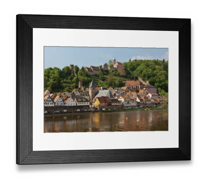 Framed Print : View of the town with Hirschhorn Castle, Marktkirche Church, the Carmelite Monastery and the Neckar River, Hirschhorn, Neckartal-Odenwald Nature Reserve, Hesse, Germany, Europe, PublicGround Framed Print : View of the town with Hirschhorn Castle, Marktkirche Church, the Carmelite Monastery and the Neckar River, Hirschhorn, Neckartal-Odenwald Nature Reserve, Hesse, Germany, Europe, PublicGround