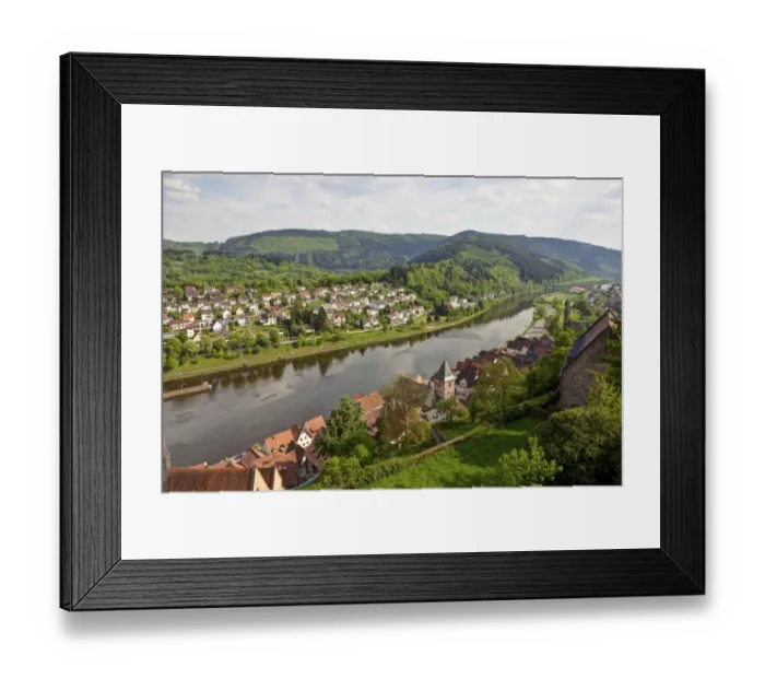 Framed Print : Overlooking the historic town centre of Hirschhorn on the Neckar River, Neckartal-Odenwald Nature Reserve, Hesse, Germany, Europe, PublicGround Framed Print : Overlooking the historic town centre of Hirschhorn on the Neckar River, Neckartal-Odenwald Nature Reserve, Hesse, Germany, Europe, PublicGround