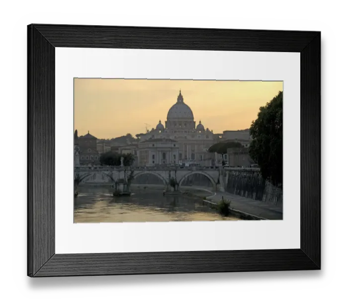 Framed Print : Bridge Ponte SantAngelo, Tiber river and St. Peters Basilica, Vatican City, Rome, Lazio, Italy, Europe Framed Print : Bridge Ponte SantAngelo, Tiber river and St. Peters Basilica, Vatican City, Rome, Lazio, Italy, Europe