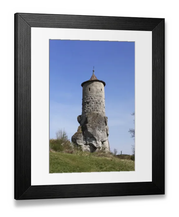 Framed Print : Steinerner Beutel fortified tower, Waischenfeld Castle, Little Switzerland, Upper Franconia, Franconia, Bavaria, Germany, Europe Framed Print : Steinerner Beutel fortified tower, Waischenfeld Castle, Little Switzerland, Upper Franconia, Franconia, Bavaria, Germany, Europe