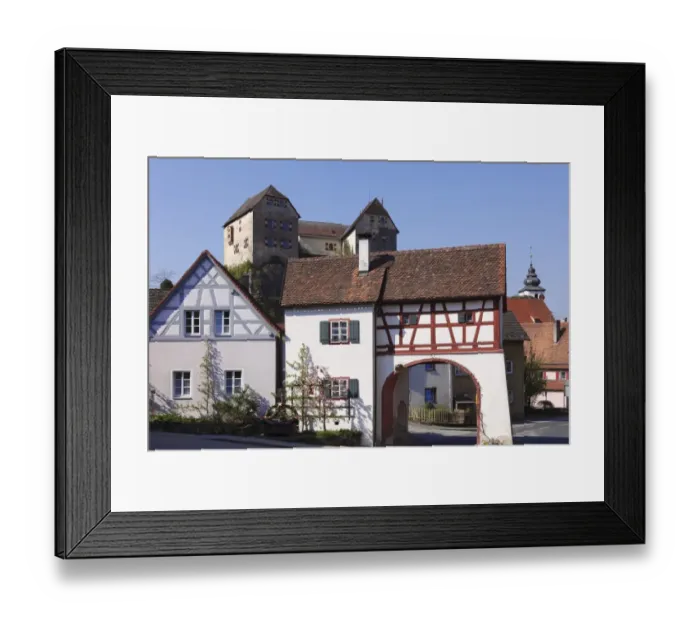Framed Print : Town gate and castle, Hiltpoltstein, Little Switzerland, Upper Franconia, Franconia, Bavaria, Germany, Europe Framed Print : Town gate and castle, Hiltpoltstein, Little Switzerland, Upper Franconia, Franconia, Bavaria, Germany, Europe