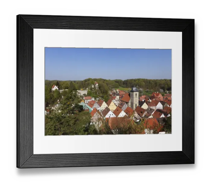 Framed Print : Betzenstein and the castles, view from Schmidberg mountain, Little Switzerland, Upper Franconia, Franconia, Bavaria, Germany, Europe Framed Print : Betzenstein and the castles, view from Schmidberg mountain, Little Switzerland, Upper Franconia, Franconia, Bavaria, Germany, Europe