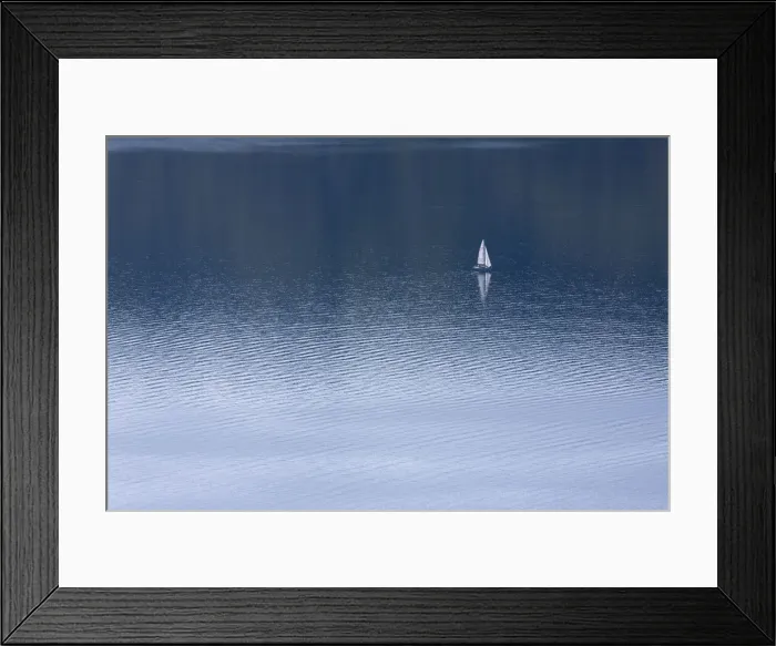 Framed Print : Sailboat on rippled water, Lake Constance, Baden-Wuerttemberg, Germany, Europe