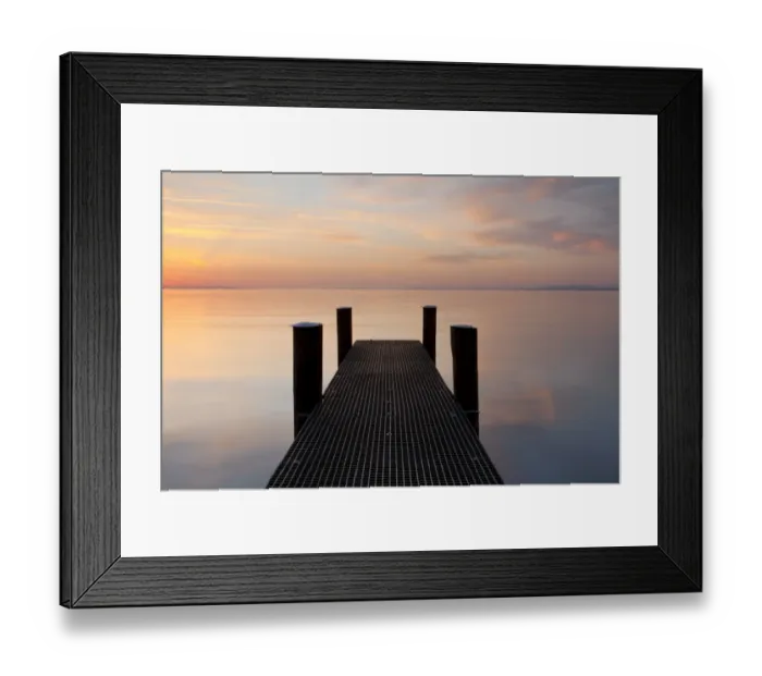 Framed Print : Jetty in the evening light overlooking Lake Constance near Bregenz, Rohrspitz, Austria, Europe