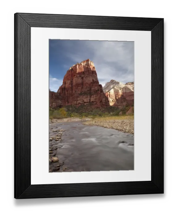 Framed Print : Angels Landing sandstone cliffs, Virgin River, Zion Plateau, Zion National Park, Utah, USA, America Framed Print : Angels Landing sandstone cliffs, Virgin River, Zion Plateau, Zion National Park, Utah, USA, America